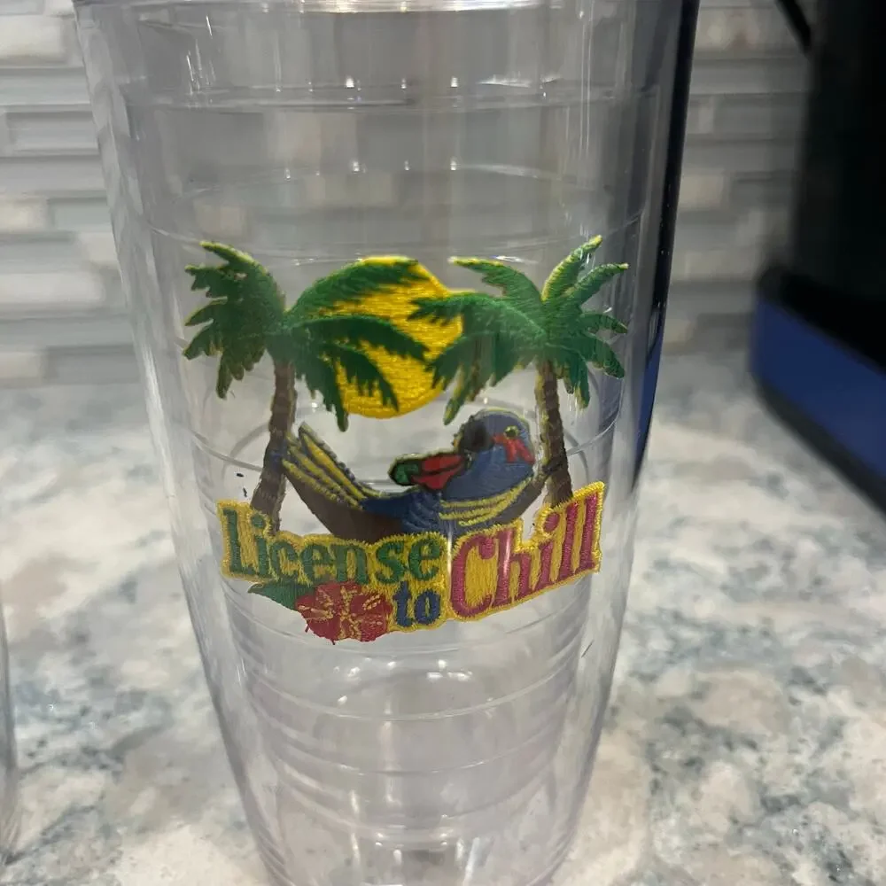 Lot of 2 Tervis Tumbler Margaritaville 16oz Cups 5 O'Clock License to Chill